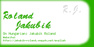 roland jakubik business card